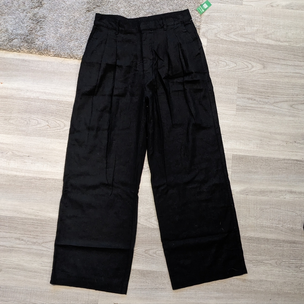 gap linen pleated trousers